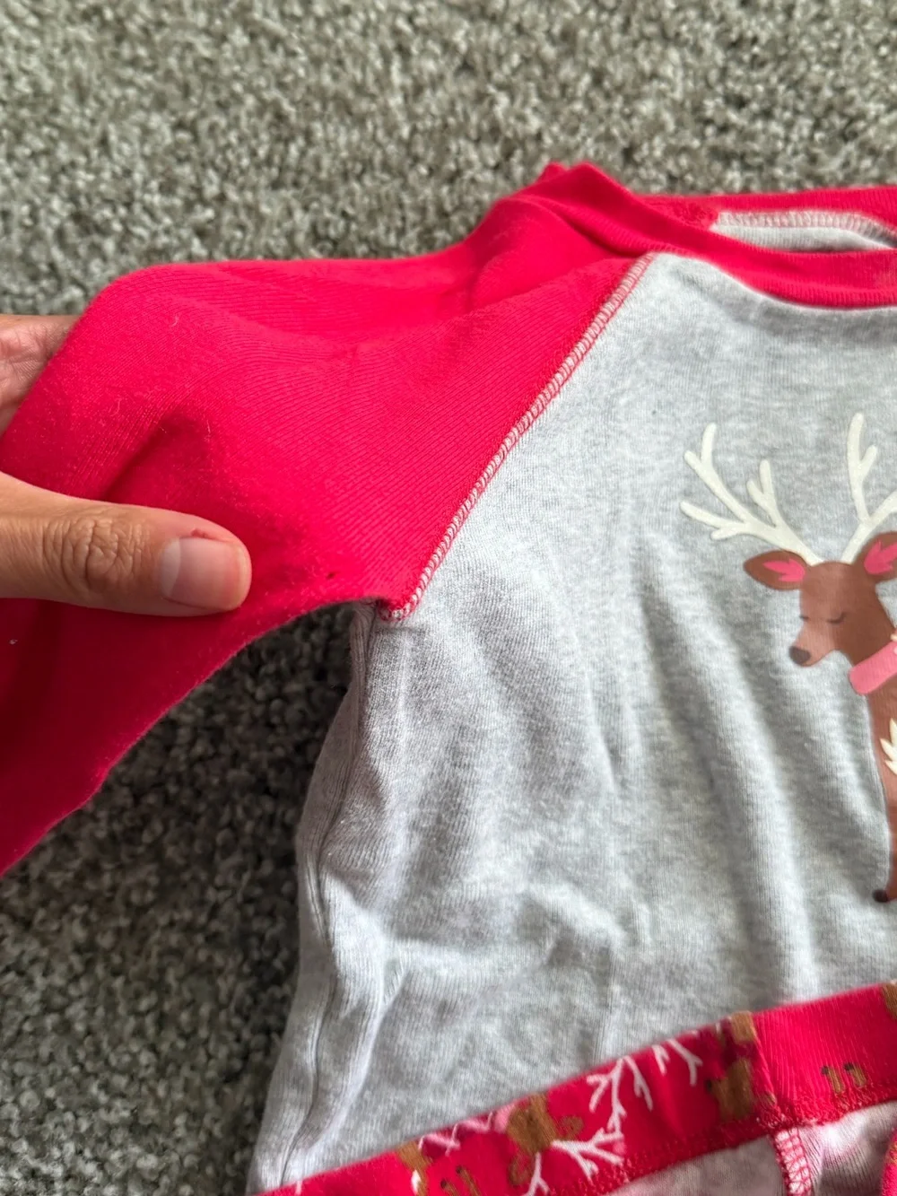 American Girl Reindeer Christmas Holiday Pajamas Long Sleeve + Jogger Pant Set 8
